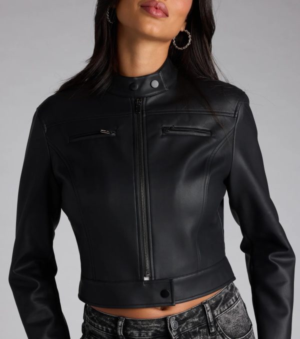 Along For The Ride Faux Leather Biker Jacket - Image 9