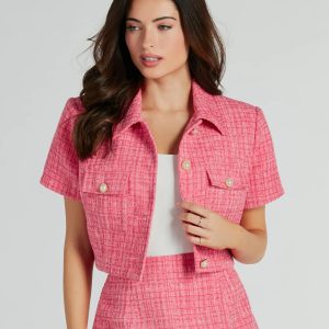 Fabulous By The Second Short Sleeve Tweed Jacket