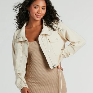 Cool Effect Utility Woven Crop Jacket
