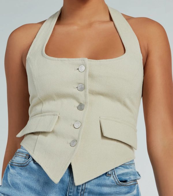 Best In Style Halter Button Up Vest - Image 4