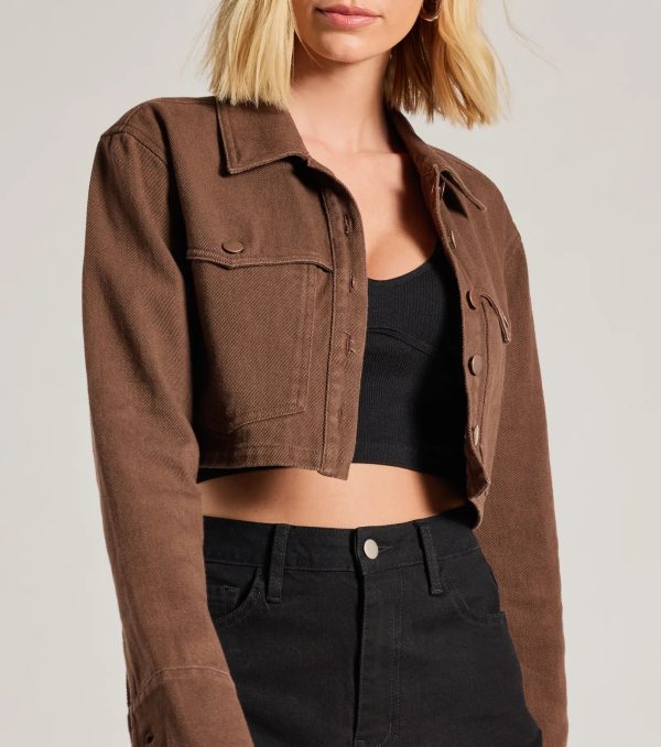 Popular Cutie Long Sleeve Crop Denim Shacket - Image 3