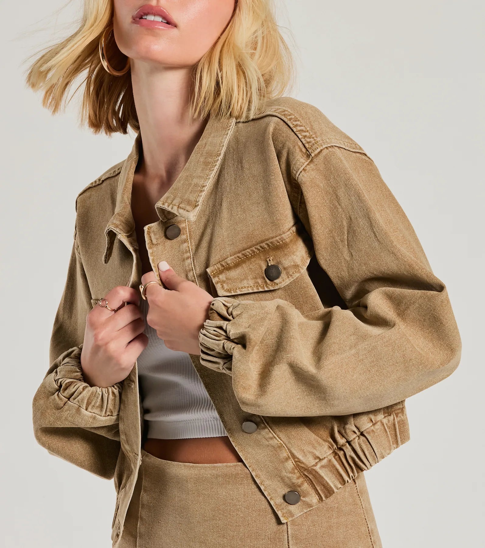 Cool Girl Trends Crop Bomber Denim Jacket - Image 4