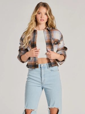 Cozy Cute Plaid Woven Cropped Shacket