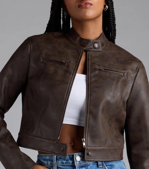 Along For The Ride Faux Leather Biker Jacket - Image 4