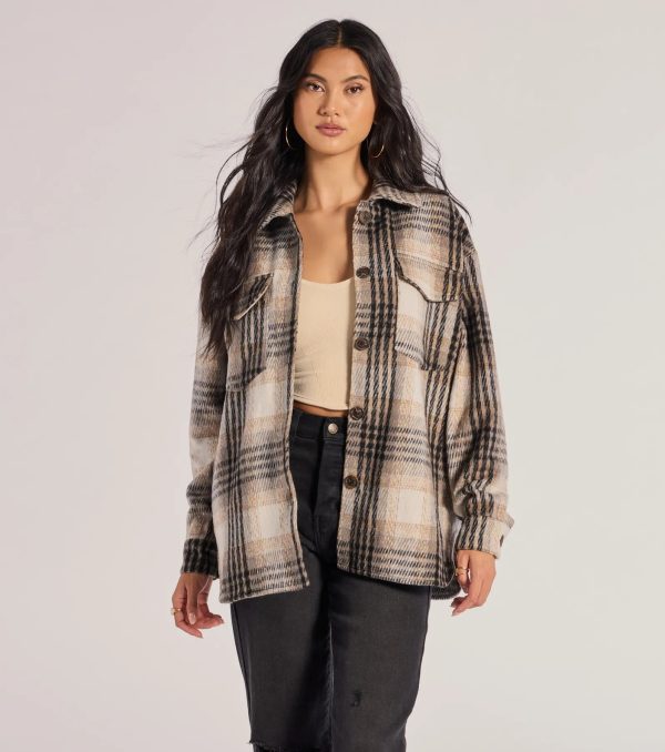 On-Point Plaid Faux Wool Shacket - Image 4