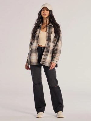 On-Point Plaid Faux Wool Shacket