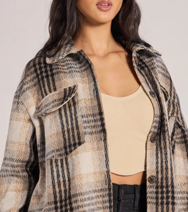 On-Point Plaid Faux Wool Shacket - Image 3