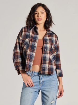 Basic Vibes Cropped Plaid Shacket