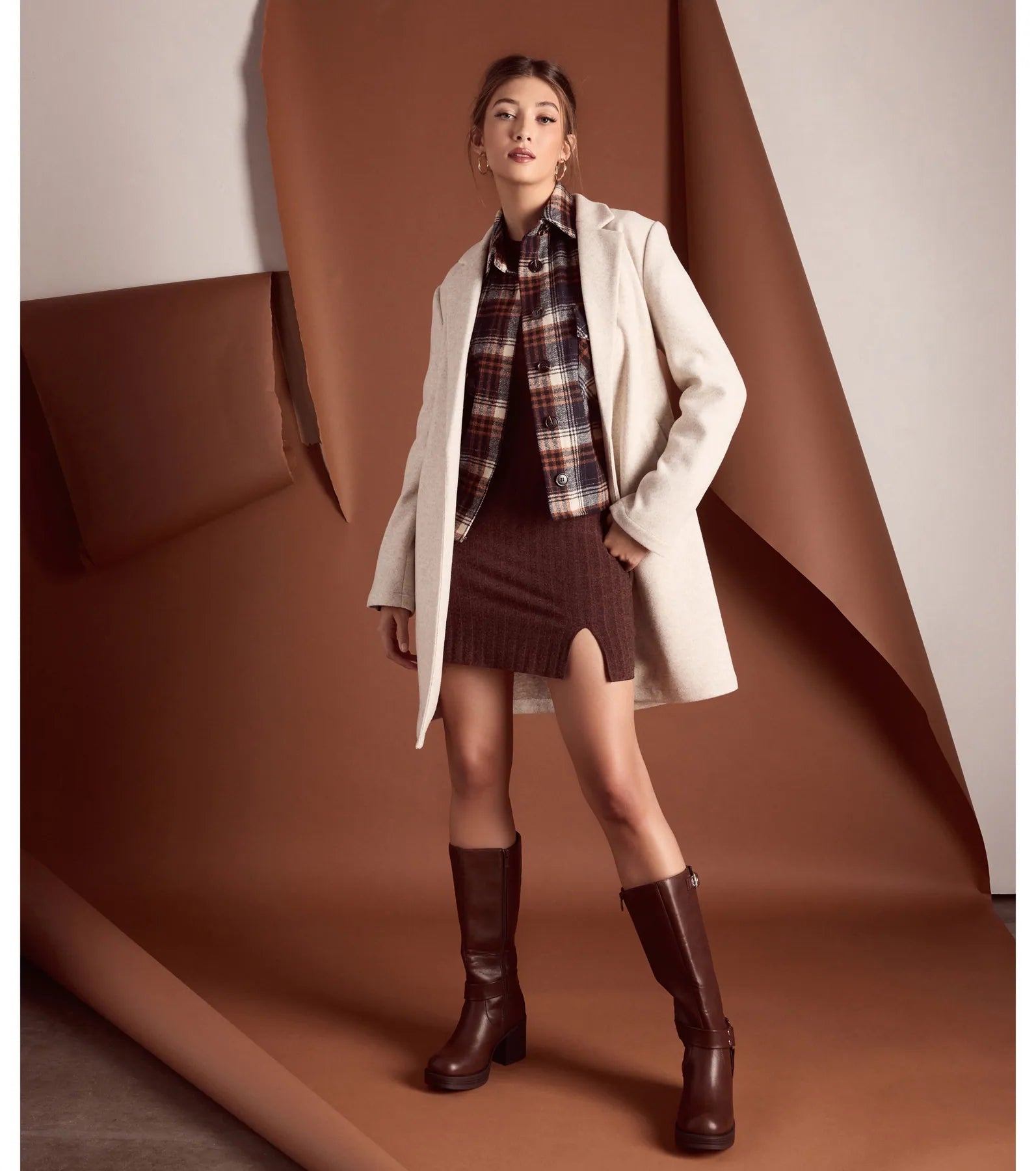 Basic Vibes Cropped Plaid Shacket - Image 6