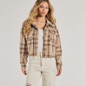 Perfectly Plaid Woven Oversized Cropped Shacket