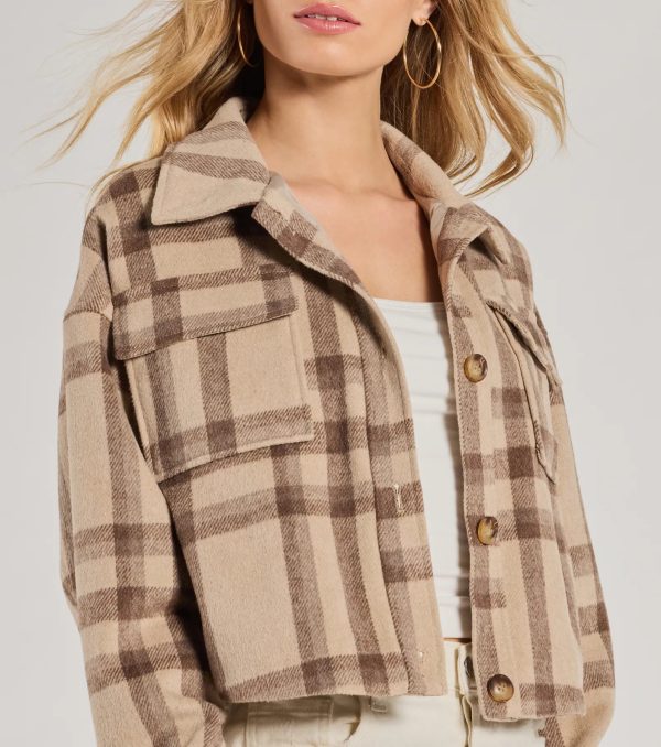 Perfectly Plaid Woven Oversized Cropped Shacket - Image 4