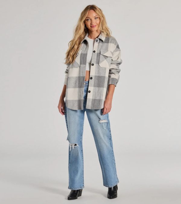 Cozy Season Plaid Button-Down Shacket - Image 4