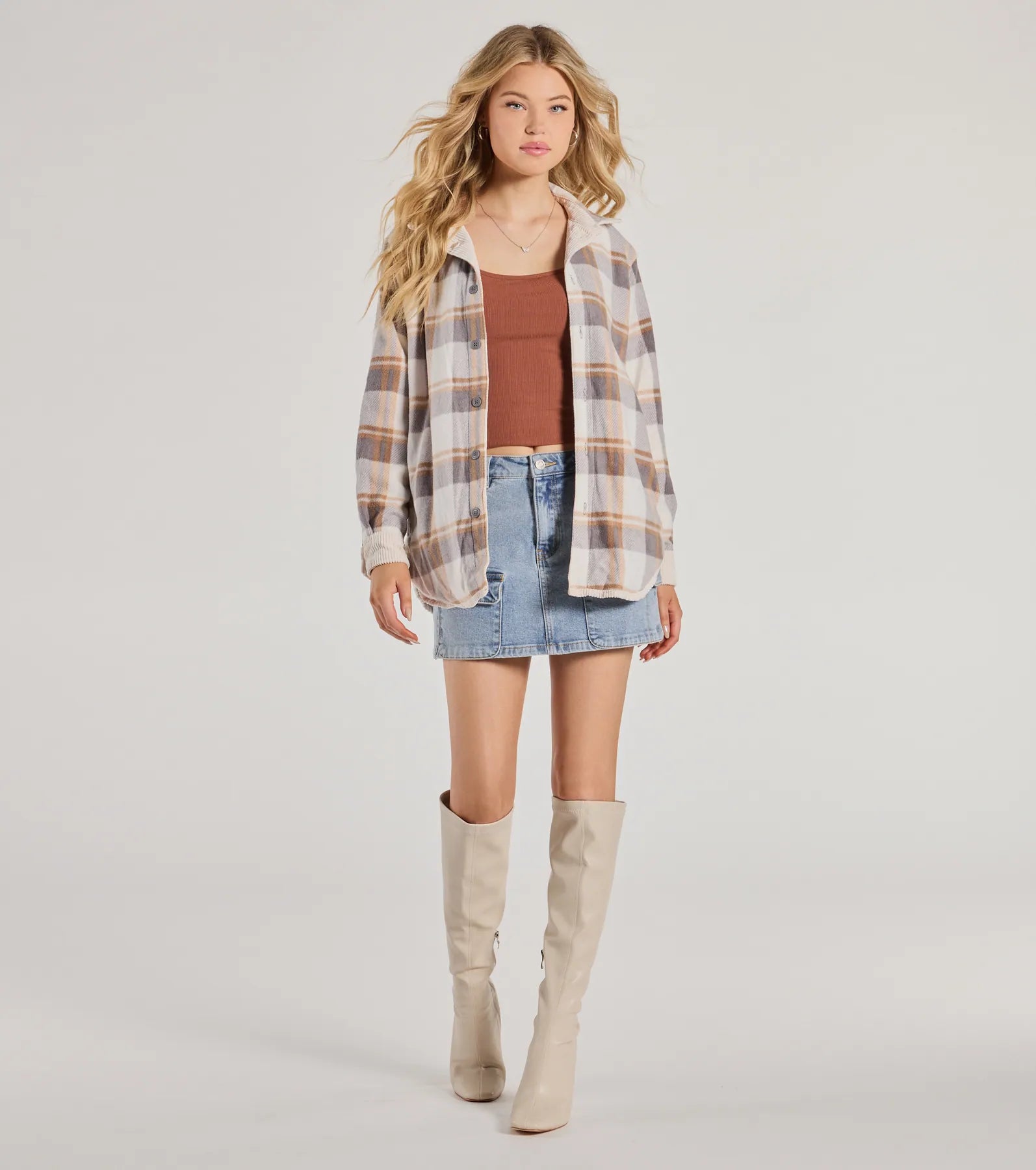 Comfy Season Corduroy And Flannel Reversible Shacket - Image 4