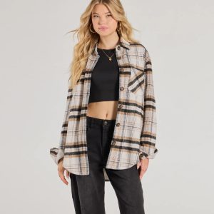 Cozy Layer Plaid Woven Shacket