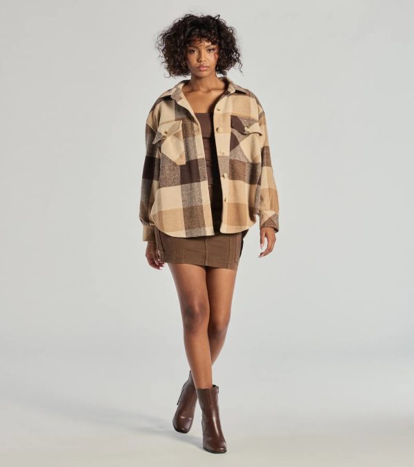 Plaid Passion Oversized Faux Wool Shacket - Image 3