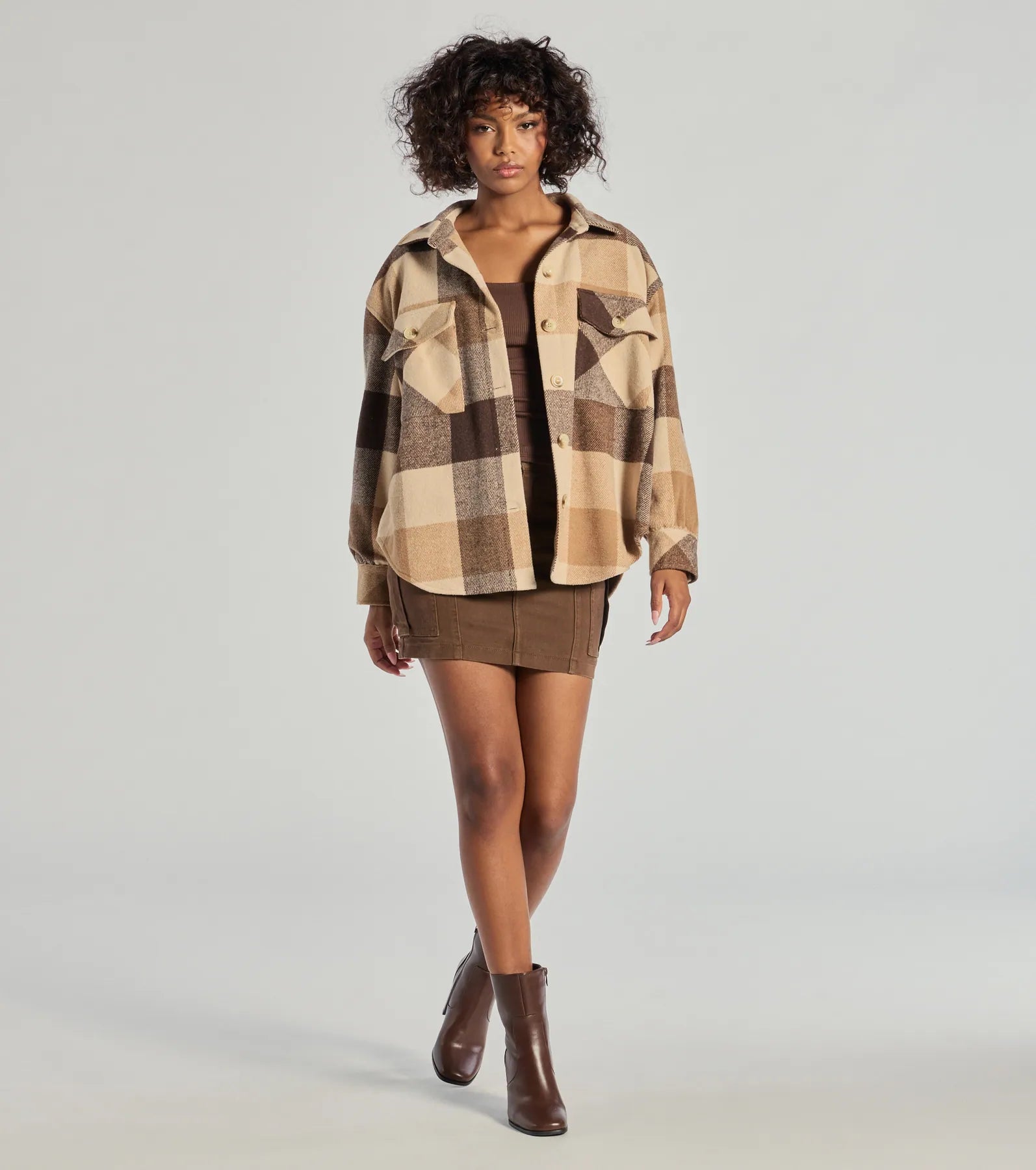 Plaid Passion Oversized Faux Wool Shacket - Image 3