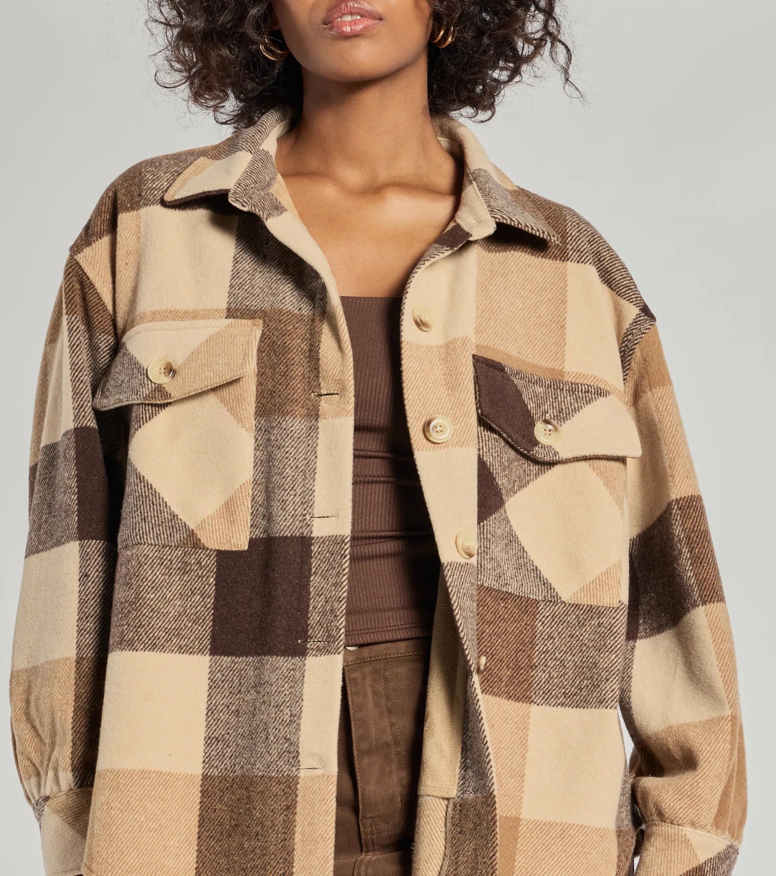 Plaid Passion Oversized Faux Wool Shacket - Image 4