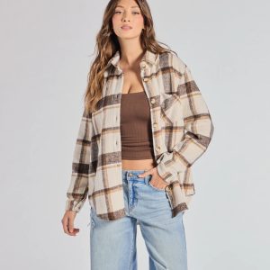 Comfy Trend Plaid Woven Oversized Shacket