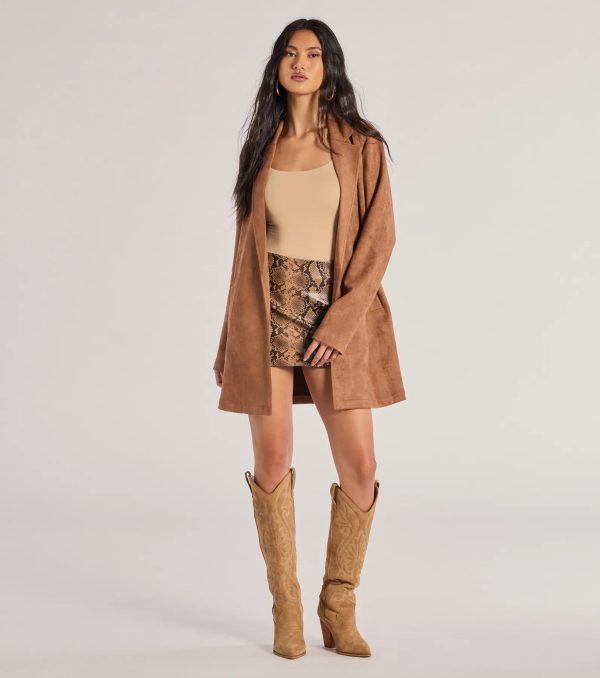 On The Move Faux Suede Long Blazer - Image 3