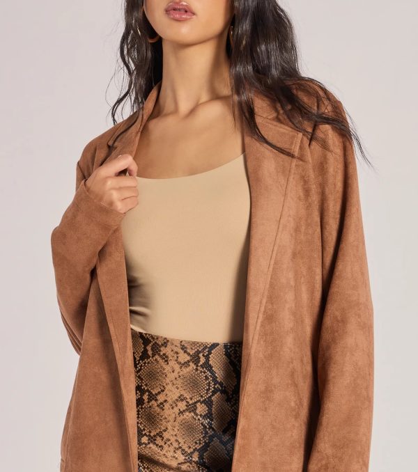 On The Move Faux Suede Long Blazer - Image 4