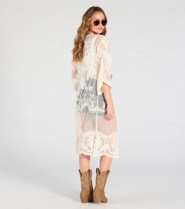Desert Dreamer Crochet Lace Kimono - Image 3