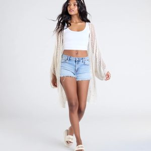Sun Seeker Sheer Crochet Kimono