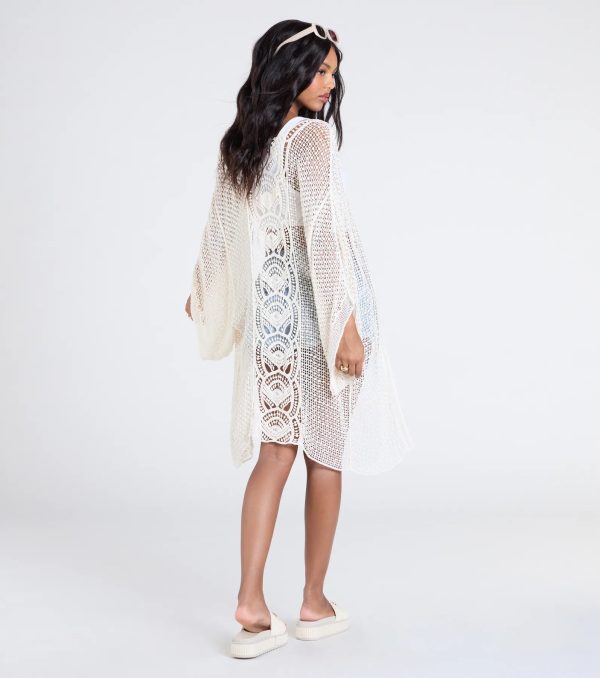 Sun Seeker Sheer Crochet Kimono - Image 2