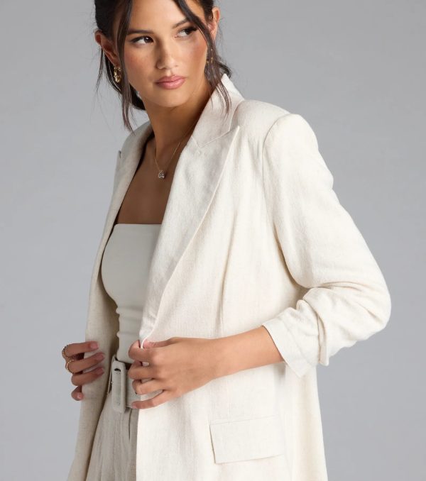 Looking Chic Blazer With Linen - Image 4