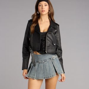 Biker Chic Crop Jacket