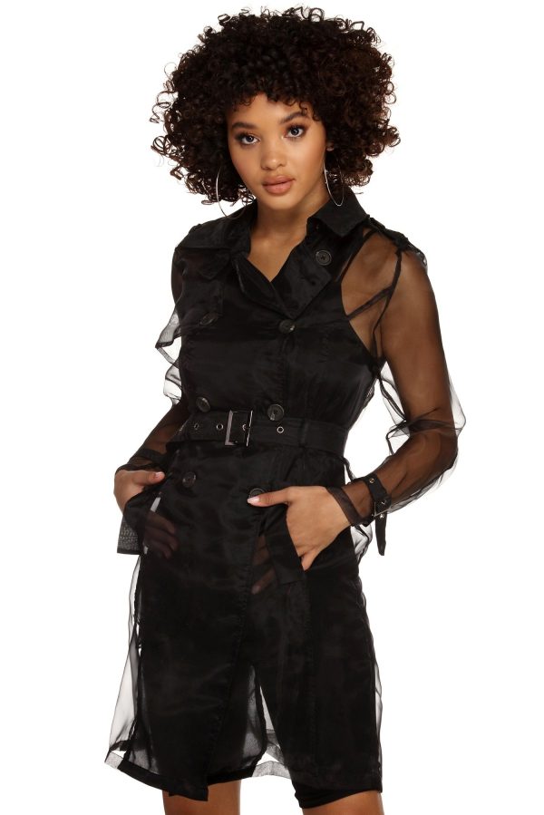 Sheer Organza Trench Coat - Image 2