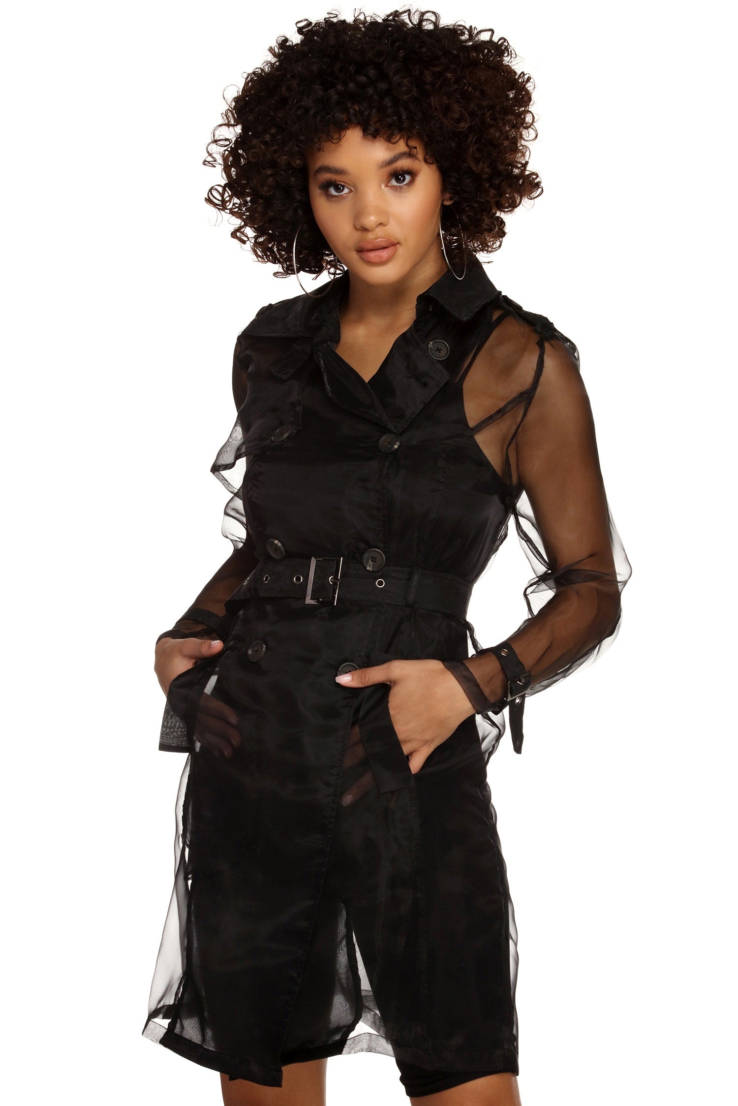 Sheer Organza Trench Coat - Image 6