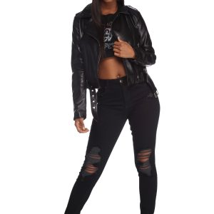 Belt It Out Faux Leather Jacket
