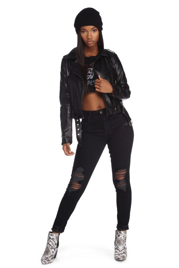 Belt It Out Faux Leather Jacket - Image 2