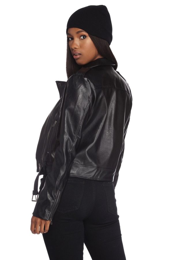 Belt It Out Faux Leather Jacket - Image 3