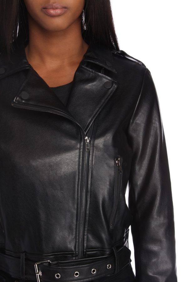 Belt It Out Faux Leather Jacket - Image 4