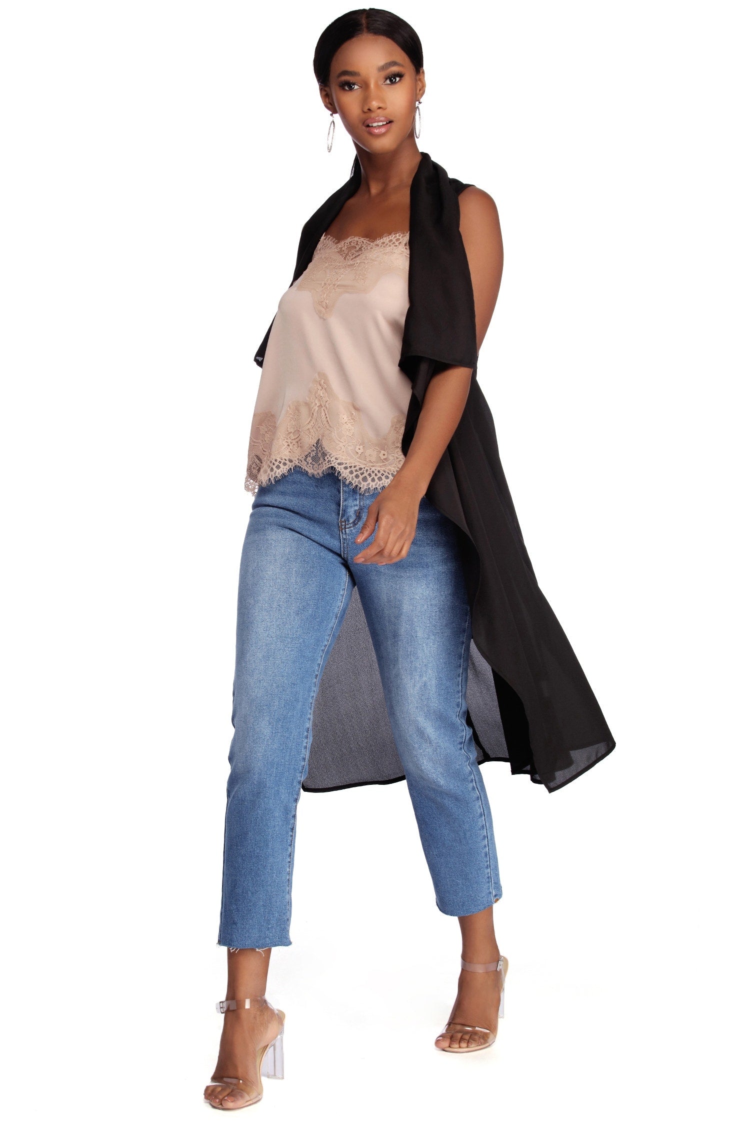 Drape Front Tie Waist Vest - Image 2