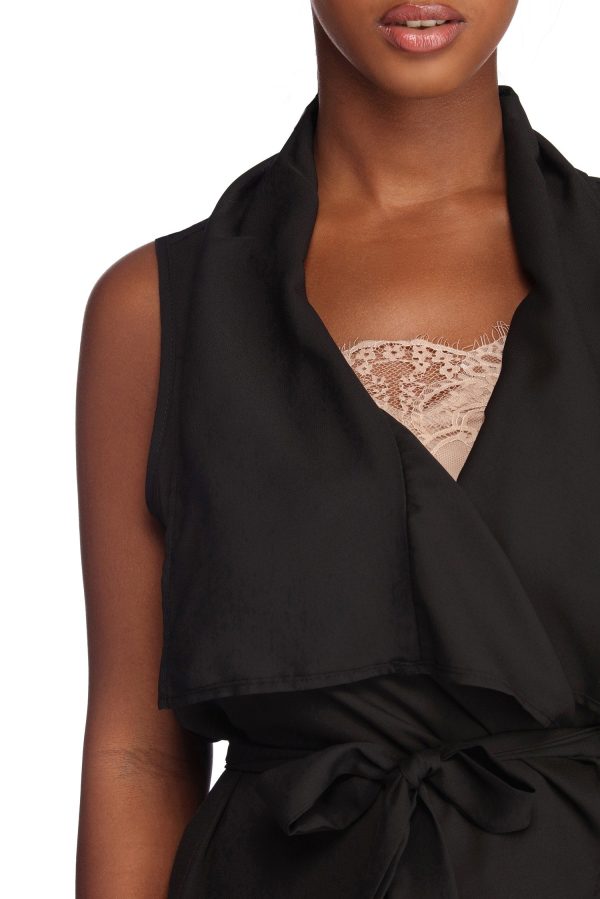 Drape Front Tie Waist Vest - Image 4