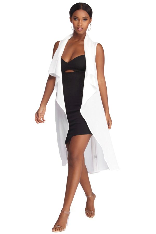 Drape Front Tie Waist Vest - Image 5