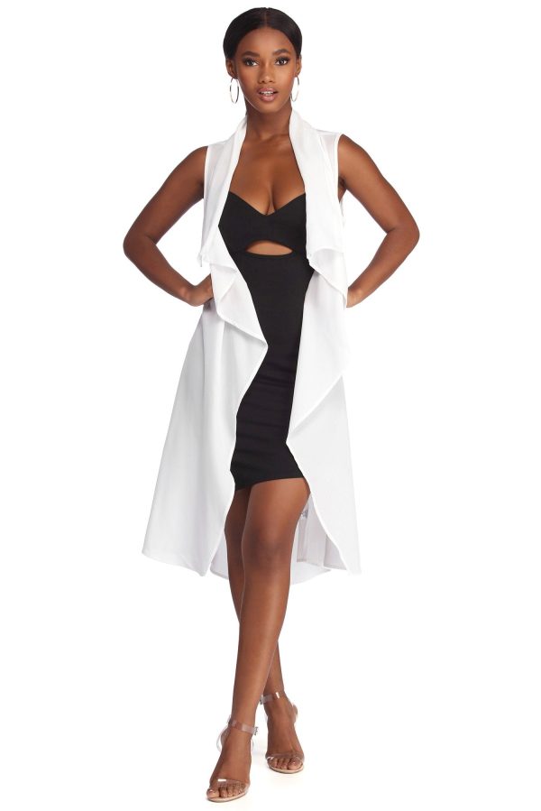 Drape Front Tie Waist Vest - Image 6