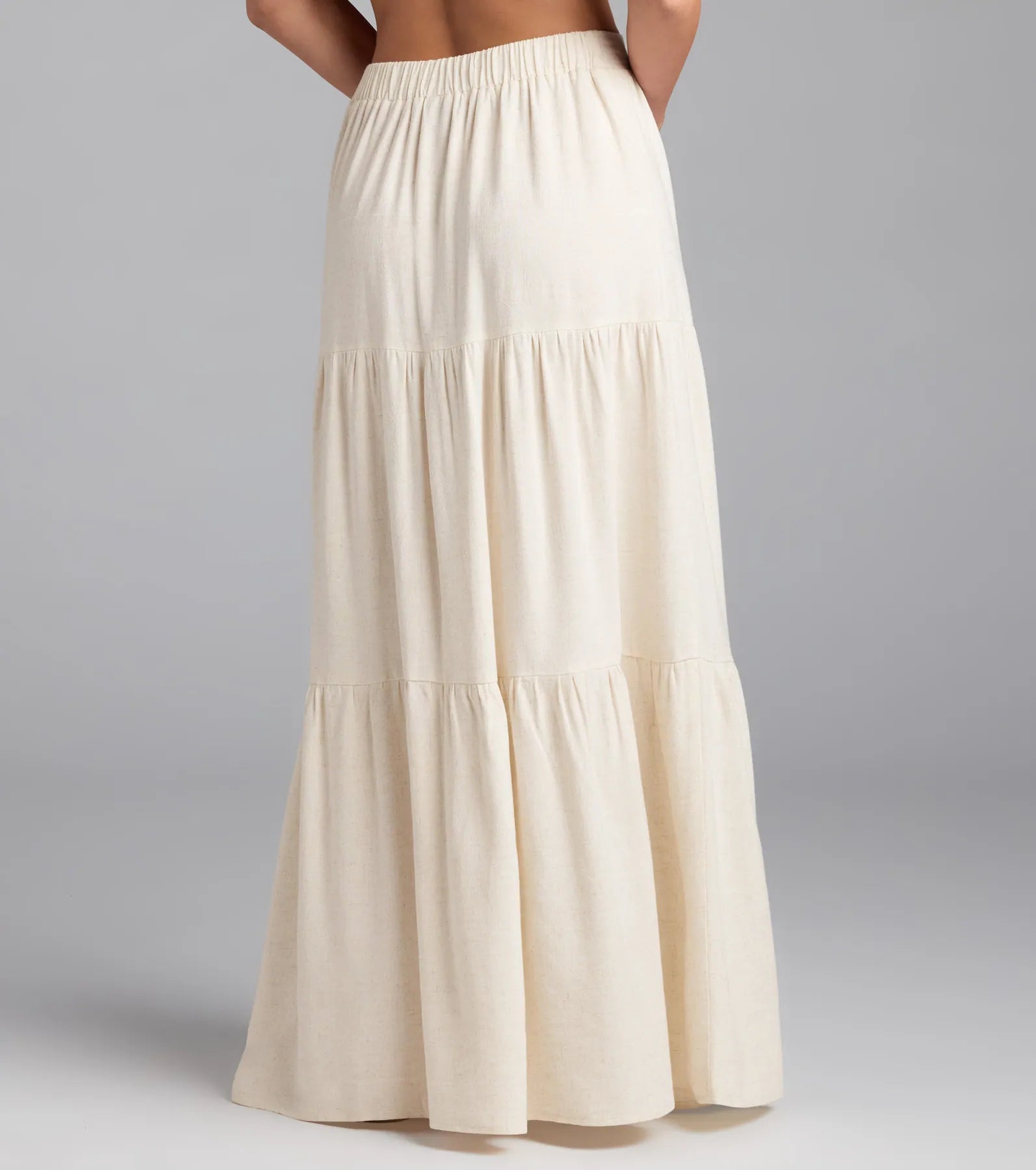 Coastal Breeze Linen High Slit Maxi Skirt - Image 2