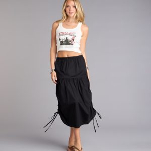 Sweet Stroll Ruched Midi Skirt