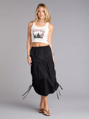 Sweet Stroll Ruched Midi Skirt