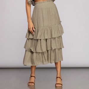 Boho Flow Tiered Maxi Skirt