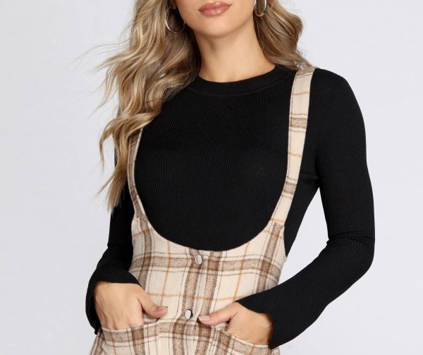 Trendy Chic Plaid Overall Skirt - Image 4