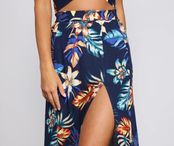 Cancun Vacay Tropical Slit Maxi Skirt - Image 5