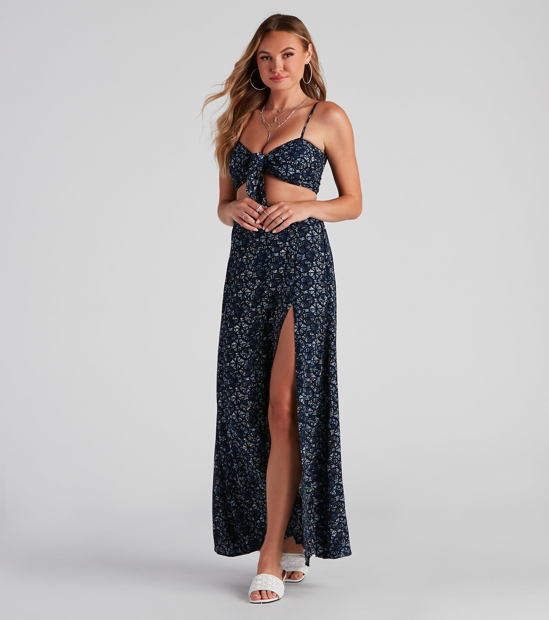 Kaleidoscope Boho Slit Maxi Skirt - Image 2