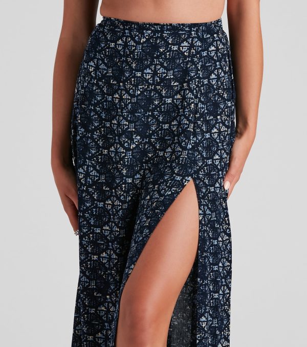 Kaleidoscope Boho Slit Maxi Skirt - Image 4