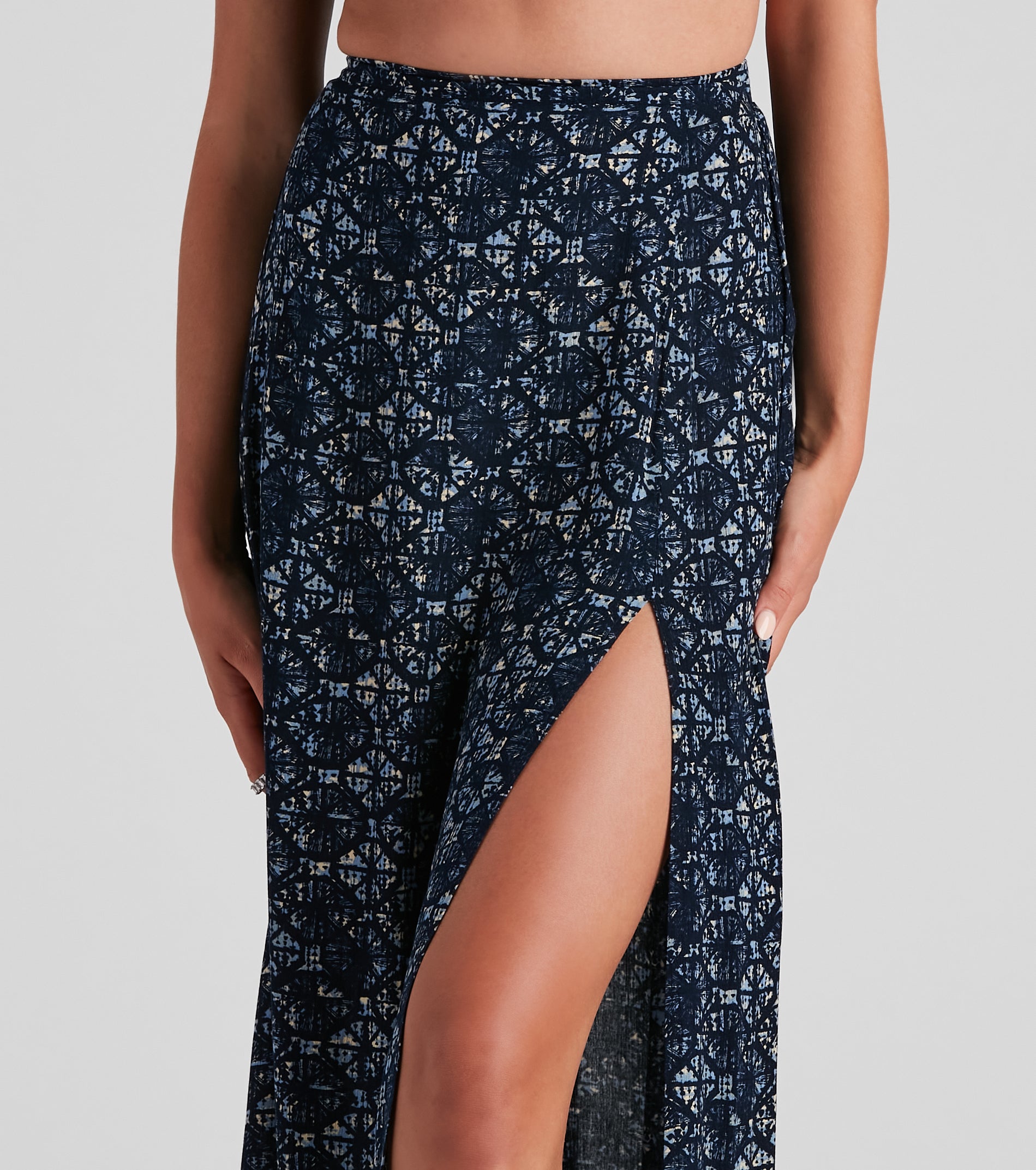 Kaleidoscope Boho Slit Maxi Skirt - Image 4