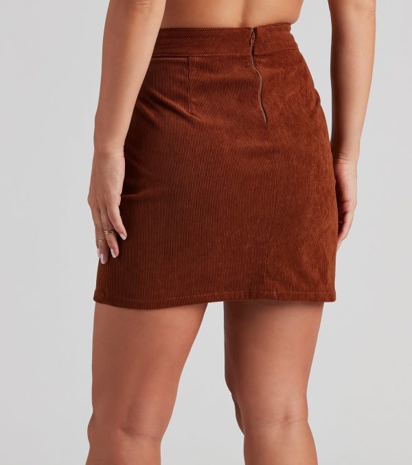 Fallen Leaves Corduroy Mini Skirt - Image 3