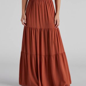 Let's Get Together Tiered Maxi Skirt